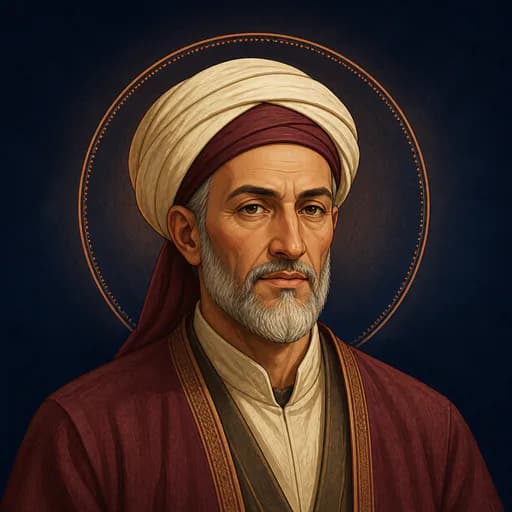 رسم رأسي تعليمي متخيّل لشخصية تمثل الزهراوي — ليس بورتريهًا تاريخيًا موثقًا