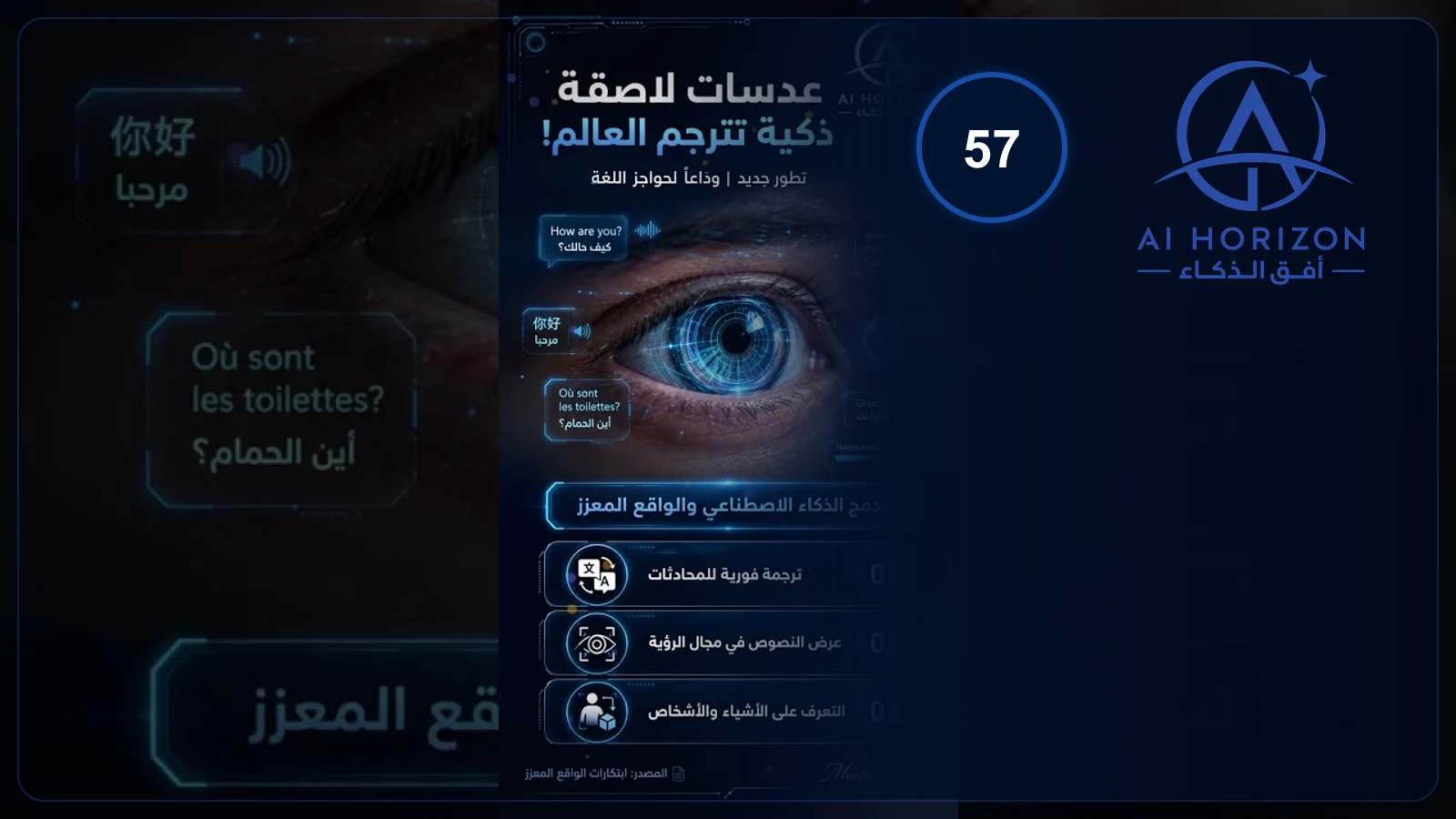 عدسات لاصقة ذكية تترجم العالم! 👁️🌐